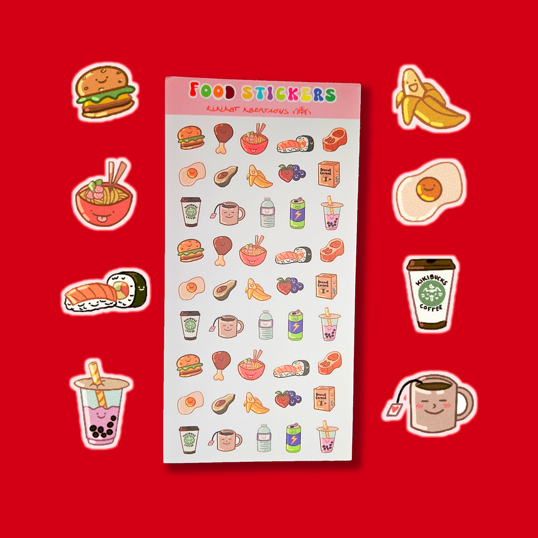 Food Journal Planner Sticker Sheet
