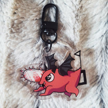 Load image into Gallery viewer, Chainsaw Dog Angel &amp; Devil Keychain
