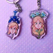 Load image into Gallery viewer, Link and Zelda Acrylic Keychains
